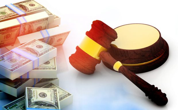 court hammer and money