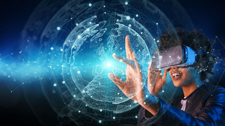 a person using a VR set